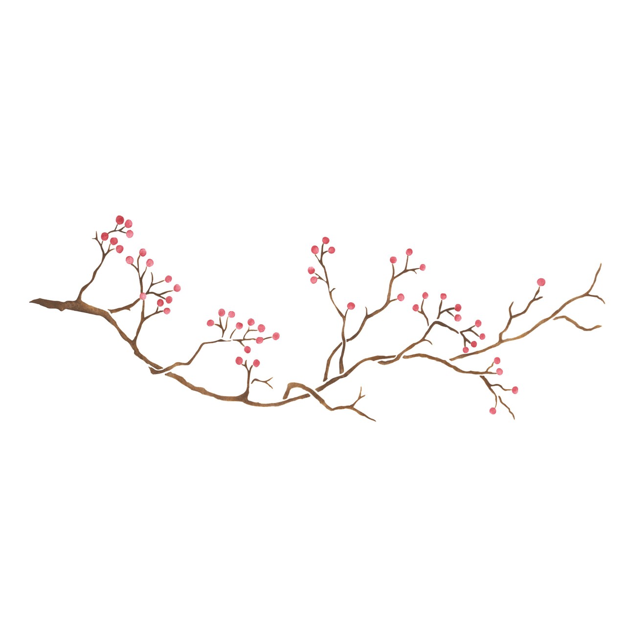 Winterberry Wall Stencil | 2866 by Designer Stencils | Floral Stencils | Reusable Art Craft Stencils for Painting on Walls, Canvas, Wood | Reusable Plastic Paint Stencil for Home Makeover | Easy to Use & Clean Art Stencil